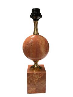 Maison Barbier 1970s Pink travertin lamp by Maison Barbier - 4444741