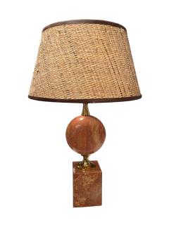 Maison Barbier 1970s Pink travertin lamp by Maison Barbier - 4444882