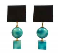 Maison Barbier Pair of Enameled Table Lamps by Maison Barbier - 856227