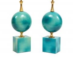 Maison Barbier Pair of Enameled Table Lamps by Maison Barbier - 856228