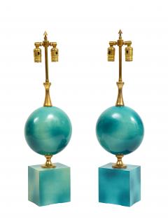 Maison Barbier Pair of Enameled Table Lamps by Maison Barbier - 856229