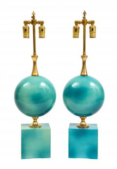 Maison Barbier Pair of Enameled Table Lamps by Maison Barbier - 856235