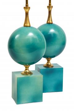 Maison Barbier Pair of Enameled Table Lamps by Maison Barbier - 856237