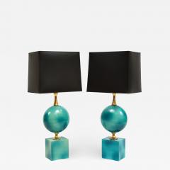 Maison Barbier Pair of Enameled Table Lamps by Maison Barbier - 858860