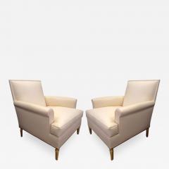 Maison Carlhian Maison Carlhian Pair of Chairs with Gold Leaf Twisted Legs Newly Covered in Silk - 684101