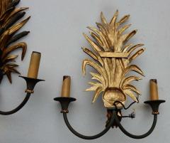 Maison Charles 1950 1970 Pair of Sconces to Reeds in Bronze By Maison Charles - 2433413