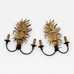Maison Charles 1950 1970 Pair of Sconces to Reeds in Bronze By Maison Charles - 2435695