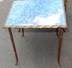 Maison Charles 1950 1970 Series of Three Gigognes Tables Model Palm Tree Maison Charles - 2402366