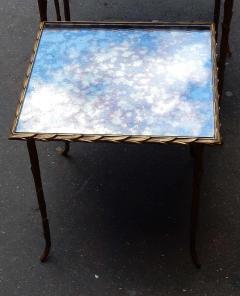 Maison Charles 1950 1970 Series of Three Gigognes Tables Model Palm Tree Maison Charles - 2402367