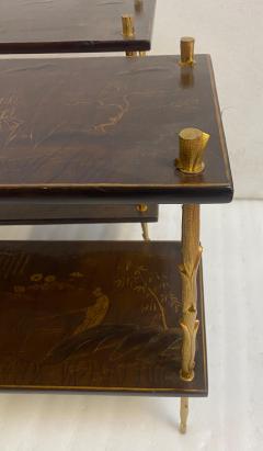 Maison Charles 195070 Pair of Maison Bagu s or Maison Charles Agostini Style Tables Lacq China - 4264849