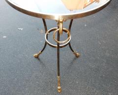 Maison Charles 1970 80 Pedestal in Gilt and Silvered Bronze with Top in Glass Maison Charles - 2402401