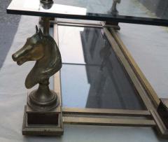 Maison Charles 1970s Coffee Table with Horses Heads in the Style of Maison Charles - 2475848