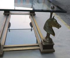 Maison Charles 1970s Coffee Table with Horses Heads in the Style of Maison Charles - 2475850