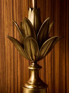 Maison Charles 1970s Lotus Bronze Table Lamp by Maison Charles - 4693167
