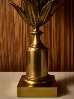 Maison Charles 1970s Lotus Bronze Table Lamp by Maison Charles - 4693189