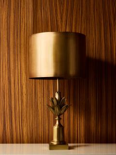 Maison Charles 1970s Lotus Bronze Table Lamp by Maison Charles - 4693193