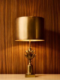 Maison Charles 1970s Lotus Bronze Table Lamp by Maison Charles - 4693196