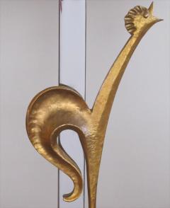 Maison Charles A French 1950s gilt bronze and chrome rooster lamp by Maison Charles - 855829