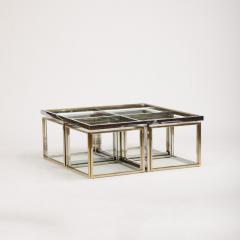 Maison Charles A French chrome and brass coffee table by Maison Charles circa 1978 - 1685411