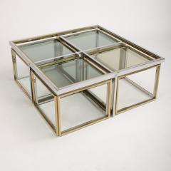 Maison Charles A French chrome and brass coffee table by Maison Charles circa 1978 - 1685424