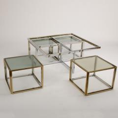 Maison Charles A French chrome and brass coffee table by Maison Charles circa 1978 - 1685441