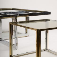 Maison Charles A French chrome and brass coffee table by Maison Charles circa 1978 - 1685445