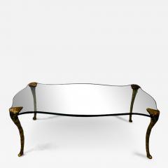 Maison Charles CABRIOLE LEG ACANTHUS LEAF GILT METAL AND CORSET DESIGN GLASS COFFEE TABLE - 3018019