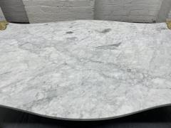 Maison Charles Decorative Carrara Marble Top Coffee Table with Floral Legs - 2200851