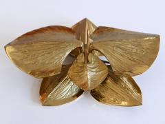 Maison Charles Exceptional Gilt Bronze Sconce Orchid by Chrystiane Charles for Charles Paris - 2344700