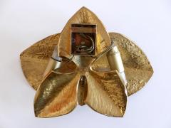 Maison Charles Exceptional Gilt Bronze Sconce Orchid by Chrystiane Charles for Charles Paris - 2344701