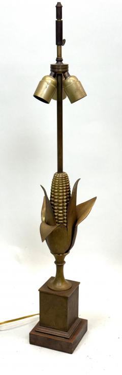 Maison Charles French Corn Table Lamp in Brass Gilt Bronze by Maison Charles Paris 1940 - 4523436