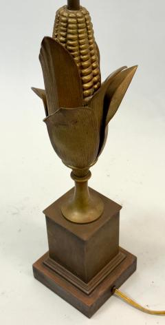 Maison Charles French Corn Table Lamp in Brass Gilt Bronze by Maison Charles Paris 1940 - 4523442