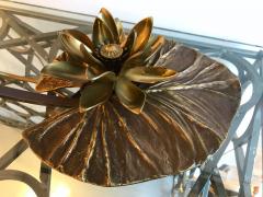 Maison Charles Lily Pad Bronze Lamp by Maison Charles France 1970s - 537358