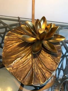 Maison Charles Lily Pad Bronze Lamp by Maison Charles France 1970s - 537361