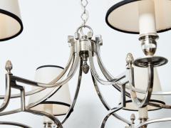 Maison Charles Maison Charles 8 lights nickel metal chandelier 1960s - 3591332