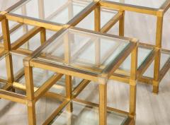 Maison Charles Maison Charles Brass and Glass Coffee Table France Circa 1970 - 3362593
