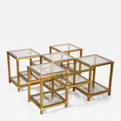 Maison Charles Maison Charles Brass and Glass Coffee Table France Circa 1970 - 3363263