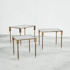 Maison Charles Maison Charles Coffee Table in Patinated Brass and Mirror Glass 1960s - 4608444