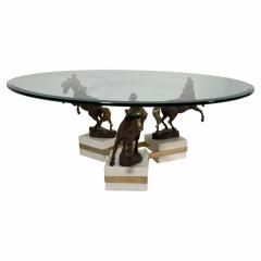 Maison Charles Maison Charles French Modern Bronze Patinated Bronze and Glass Low Table - 4273023