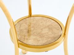 Maison Charles Maison Charles pair of Neoclassical brass marble gueridon tables 1960s - 3972601