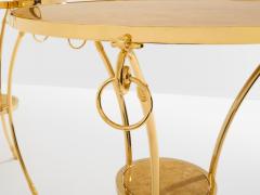 Maison Charles Maison Charles pair of Neoclassical brass marble gueridon tables 1960s - 4453918