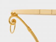 Maison Charles Maison Charles pair of Neoclassical brass marble gueridon tables 1960s - 4453921