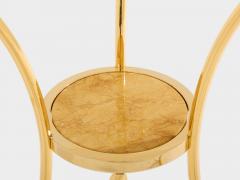 Maison Charles Maison Charles pair of Neoclassical brass marble gueridon tables 1960s - 4453923
