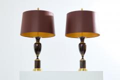 Maison Charles Maison Charles pair of patinated brass lamps 1950s - 3934001