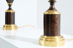 Maison Charles Maison Charles pair of patinated brass lamps 1950s - 3934004