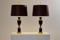 Maison Charles Maison Charles pair of patinated brass lamps 1950s - 3934005