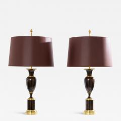 Maison Charles Maison Charles pair of patinated brass lamps 1950s - 3946050