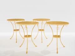 Maison Charles Maison Charles set of 4 brass marble gueridon tables 1960s - 4453924
