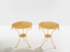 Maison Charles Maison Charles set of 4 brass marble gueridon tables 1960s - 4453928