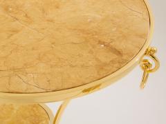 Maison Charles Maison Charles set of 4 brass marble gueridon tables 1960s - 4453929